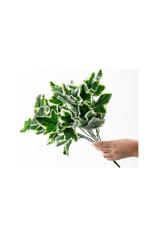 Yapay Yeşillik Demeti Alacalı Yeşil 40 Cm 5 Dal Yeşil