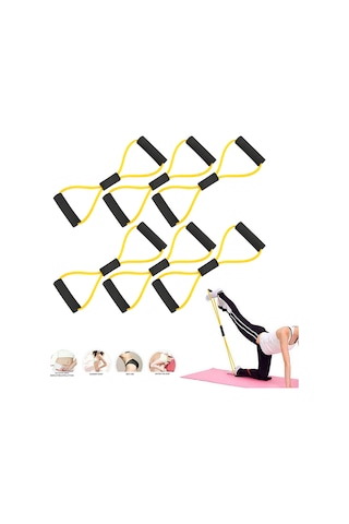 Geeroyoo 6 Adet Sarı Tpe+köpük Direnc Bandı - Pilates Ve Üst Vücut Güç Antrenmanı İçin, Ev/gym/outdoor Kullanıma Uygun Sarı