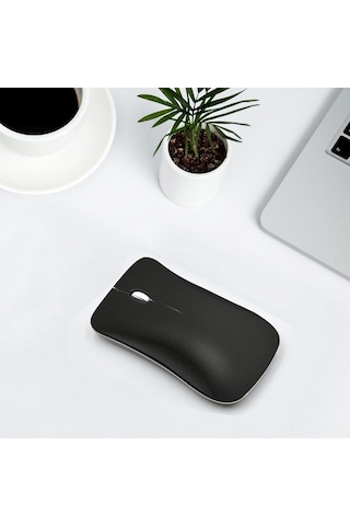 Novahub Hxsj T23 3 Modlu Kablozsuz Fare - 2.4g+bt3.0+bt5.0, 1600dpi, 400mah Şarjlı, Ergonomik Siyah Optik Mouse Optik