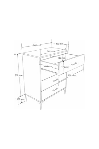 3640 Zen 4 Çekmeceli Ayaklı Şifonyer Hat