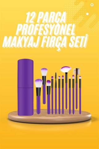 12 Parça Makyaj Fırçası Yumuşak Kıllı Profesyonel Fırça Seti Yüksek Kaliteli Pürüzsüz 41851699