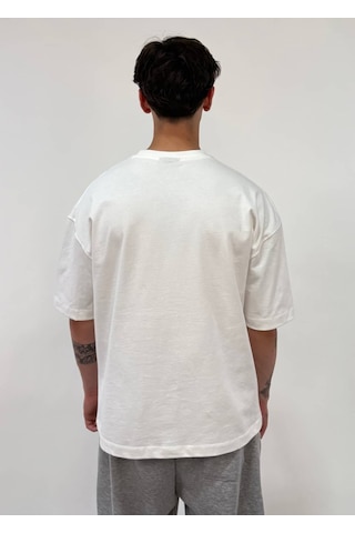 Zaee Zaeestudıo Taşlı Oversize Premium Tişört Beyaz