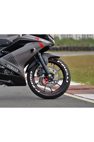 Pzero Motorsiklet Lastik Yazısı Sticker Beyaz 4 Adet