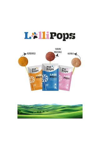 Pet Pops Freeze Dry Lolipop Yaban Mersinli, Kefirli Ve Kabaklı Kedi Ödülü 15 Li Karışık Paket