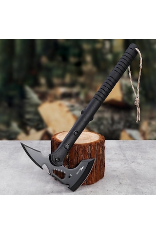 Valkyrie Çok Amaçlı Kamp Baltası Outdoor Survival Balta Çok Fonksiyonlu Çelik Başlık Odun Kesme, Avcılık, Kamp