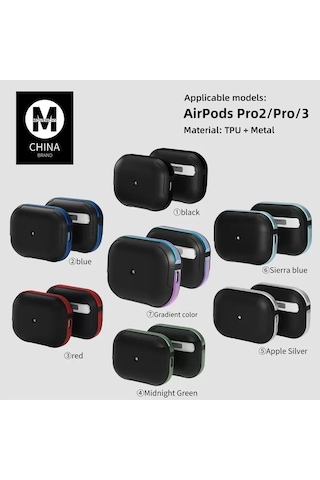 Movenchy Apple Airpods Uyumlu Pro 2 2.nesil Mo-a8 Armor Kılıf - Gümüş