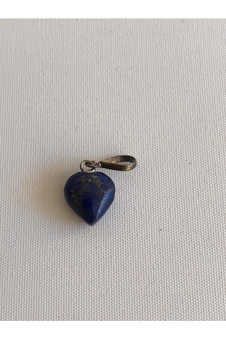 Doğal Lapis Lazuli Taşı Kalp Kolye Ucu 1,1 1,4 CM