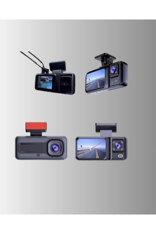Ön Arka Ve İç Kamera Dashcam 360 Kapsamlı Full Hd Araç Güvenlik Sistemi 54061075