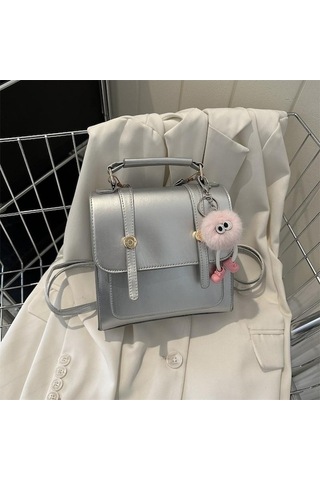 Ganzhoushop Yeni Tek Stili Sırt Sırt Rahat Omuz Moda Minimalist Küçük Kadın Kadın Çantası Çantası Çantası Çantası Çanta Black Akademi Jv Siyah