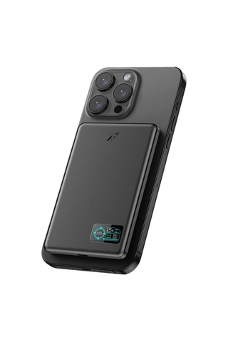 Newface Pw595 5.000 Mah Dijital Göstergeli 20w Type-c Ve 15w Kablosuz Şarj Pd Hızlı Şarj Magsafe Powerbank - Siyah