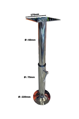 Masa Ve Koltuk Ayağı 2 Kademeli Krom 53-90cm Tekne, Yat Ve Karavan