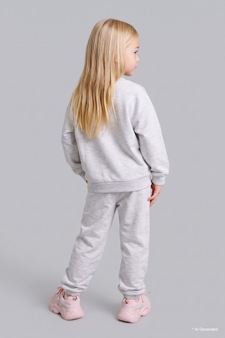 Defacto %100 Pamuk Baskılı Sweatshirt Üst Lastikli Paça Alt 2li Takım Kız Bebek I4475a526augr28 Gri-gr28