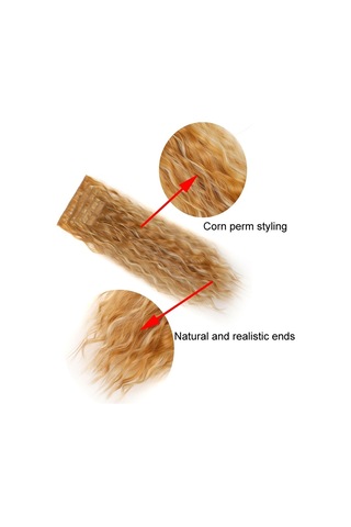 Cbtx 7 Adet / Takım Klipsli Mısır Saç Uzatma Parçaları 16 Kartlı Cornrow Kıvırcık Peruk, Renk: 27h613