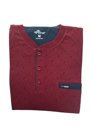 Erse Uzun Kol Pamuklu Süprem Penye Erkek Pijama Takımı - 9072905799755 Bordo