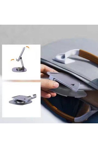 Fitplus K72 Metal 360 Döner Katlanır Masaüstü Telefon Ve Tablet Standı