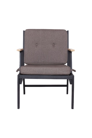 Koza Home Mist Kahverengi Tek Kişilik Bahçe Koltuğu Siyah İskelet 6002 Kahverengi