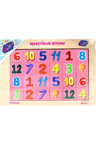 Ahşap Eğitici Eşleştirme Hafıza Oyunu - Sayılar Ony 265