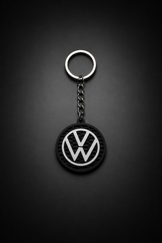 Volkswagen Logolu Anahtarlık Vw Otomobil Anahtarlığı Siyah Beyaz
