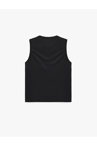Koton Regular Fit Kolsuz Bisiklet Yaka Baskılı Spor Atlet Siyah 7wam30007nk