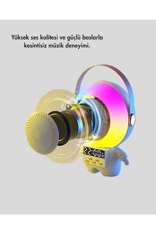 Mey İthalat Karaoke Özellikli Astronot Bluetooth Hoparlör Kablosuz Mikrofonlu
