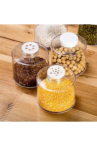6 Adet İstiflenebilir Baharat Potu, Şeffaf Baharat Kulesi Baharat Şişesi Baharat Saklama Konteyneri ŞEffaf