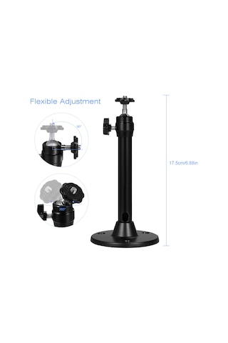 Geeroyoo Siyah Mini Projektör Tavan Tutucu - 90 Eğim & 360 Döndürme, 5kg Yük Kapasitesi, 3 Farklı Vida Adaptörü İle Ev Sineması Uygun