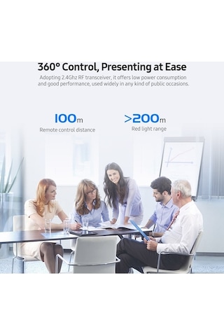 Pazly Kablosuz Sunum Uzaktan Kumandası 2.4ghz Kırmızı Işık Tıklayıcı Şarj Edilebilir