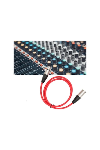 Mikrofon Kablosu 10 M - Xlr Erkek Xlr Dişi Kırmızı