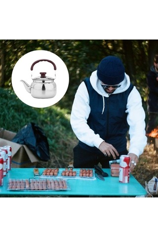 Fortunelane Islık Çayı 500ml Paslanmaz Çelik Isıtıcı, Ev Mutfak İndüksiyon Soba Gaz Kamp İçin Ergonomik Saplı Çelik