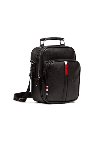 Tuldar Erkek Deri Ayarlanabilir Çapraz Omuz Askılı Günlük Omuz Ve El Çantası 19x22cm Tul132 Siyah