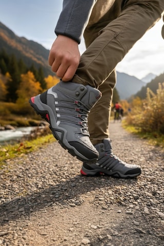 Enoch Erkek Gri Su Geçirmez Outdoor Trekking Ve Doğa Yürüyüş Botu Füme