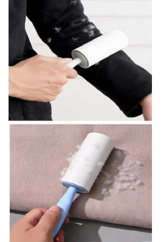 4 Yedekli Tüy Toplama Rulosu 240 Yaprak Evcil Hayvan Elbise Yatak Tüy Saç Toplayıcı Renkli