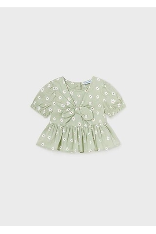 Kız Bebek Yeşil Baskılı Bluz 01103-063 Yeşil