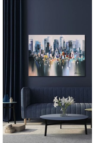 Bina Büyük Boy El Yapımı Yağlı Boya Tablo 117x70cm