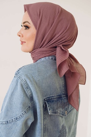 Seva Kadın Tesettür Mio Caz Jazz Eşarp Hijap Modeli Pudra