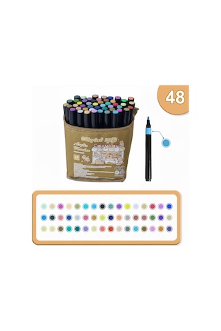 48li Akrilik Marker Kalem Seti - Capybara Desenli