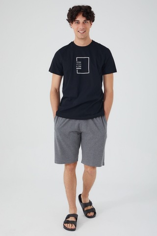 Arnetta Think Less Live More Siyah Erkek Bermuda Takım 001