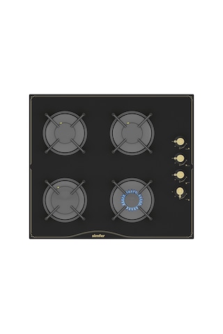 Simfer Retro Siyah 2'li Cam Ankastre Set (3325 Ocak + 9612 Davlumbaz)