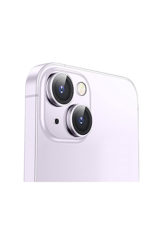 Buff Apple Uyumlu iPhone 13 / 13 Mini Kamera Metal Lens Koruyucu Mor
