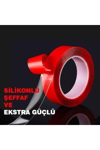 Şeffaf Silikon Çift Taraflı Bant 5 M 10 MM