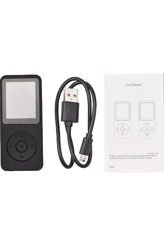 Hallow-32gb Hafıza Kartı İle Taşınabilir Mp4 Çalar Mp3 Müzik,siyah