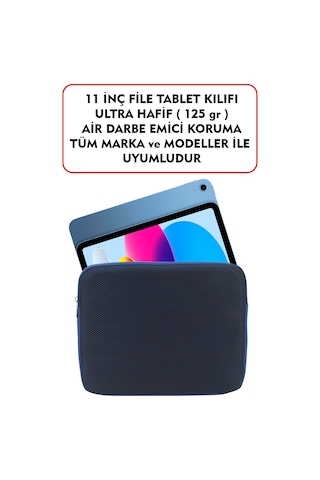 Dada Ultra Hafif 125gr Lacivert Renk File Tablet Kılıfı 10"-11" inç Air Darbe Emici Korumalı Unisex
