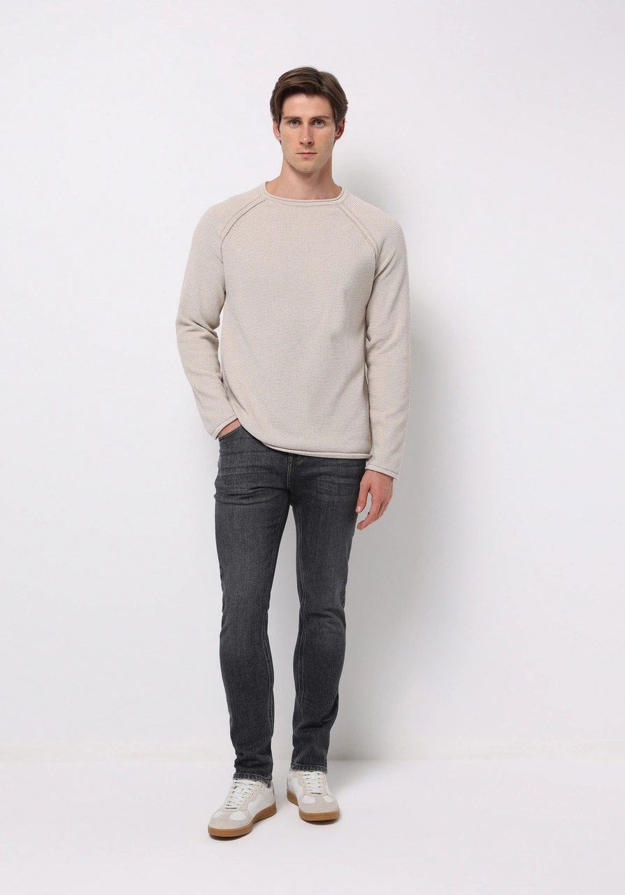 Colin's Colins Regular Fit Yuvarlak Yaka Jakarlı Erkek Bej Kazak Cl1076862 Q1.v2 Beı Bej