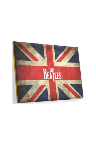 Cakasepetim İngiliz Bayrağı Üzerinde The Beatles Ahşap Mdf Tablo