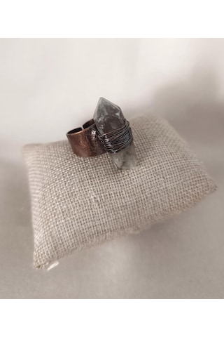 Hdmarketim Doğal Drusy Taş Çelik Ayarlanabilir Unisex Yüzük Çok Renkli