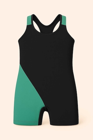 Kız Çocuk Deniz Yüzücü Mayoları 5-16 Yaş 11931 Siyah