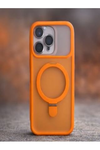 Mmc Trend Apple Uyumlu iPhone 16 Pro Max Lensli Telefon Kılıfı Turuncu