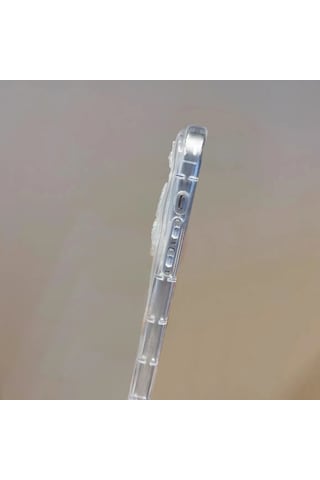 Apple Uyumlu iPhone 15 Pro Max Kılıf 3d Kelebek Desen Kamera Korumalı Şeffaf Silikon Kapak Şeffaf