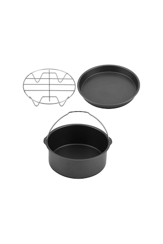 Sones 5'i 1 Arada Fritöz Aksesuar Seti Çok İşlevli Hava Fritözü Seti Izgara Pizza Tavası Beş Parçalı Set