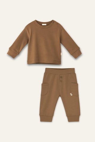 Mininio Unisex Bebek Organik İkili Takım - Bej Bej